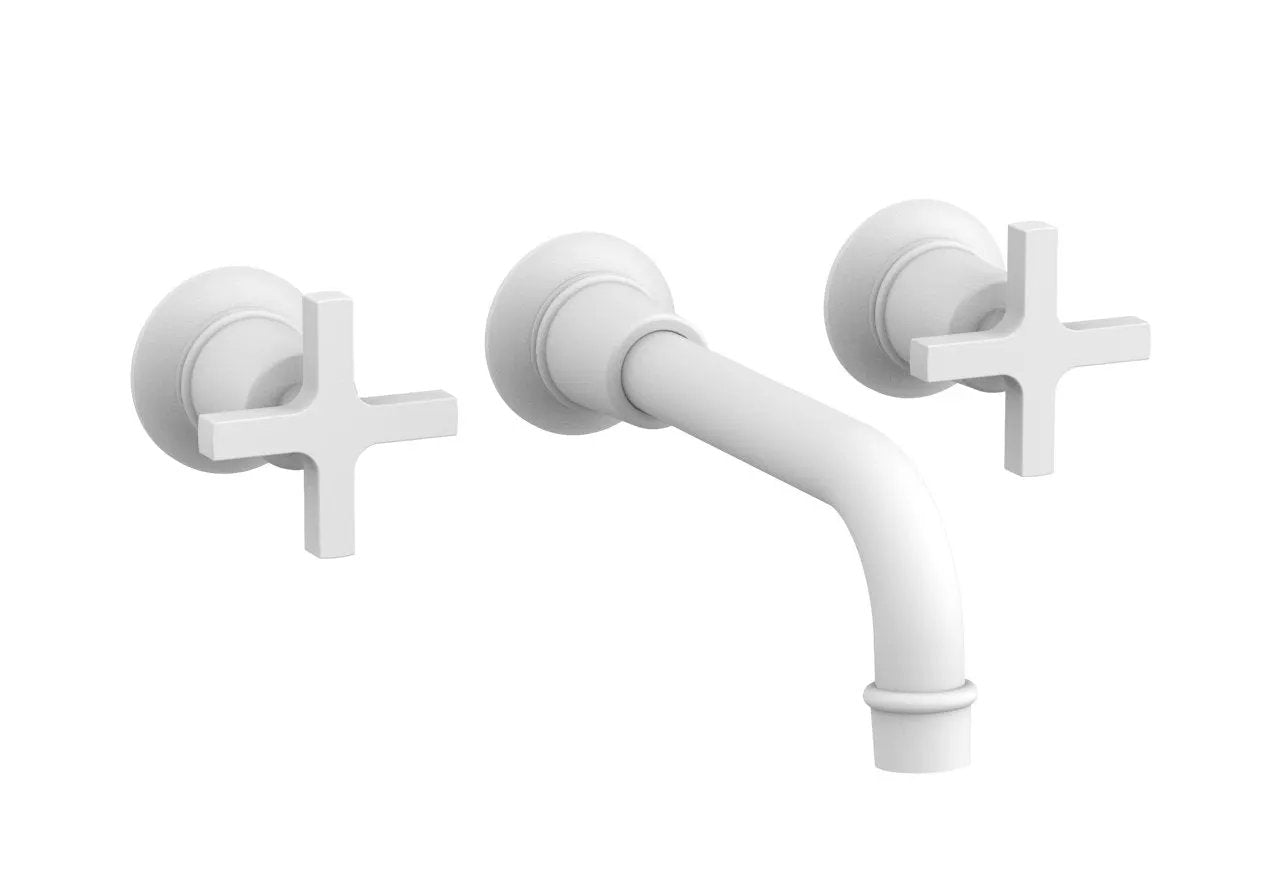 Phylrich HEX MODERN Wall Lavatory Set 8 1/4" Spout - Cross Handles by Phylrich
