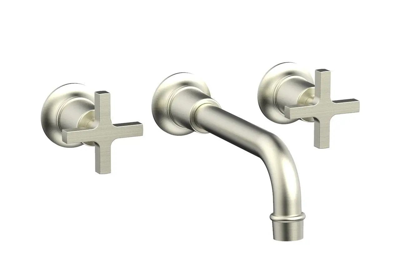 Phylrich HEX MODERN Wall Lavatory Set 8 1/4" Spout - Cross Handles by Phylrich