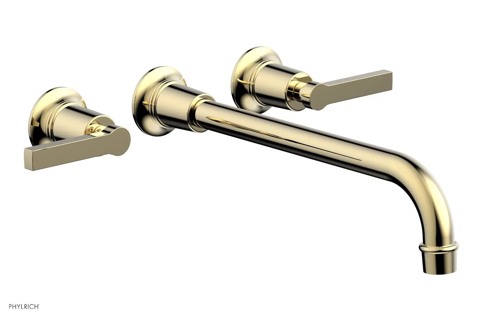 Phylrich HEX MODERN Wall Lavatory Set 12" Spout - Lever Handles by Phylrich