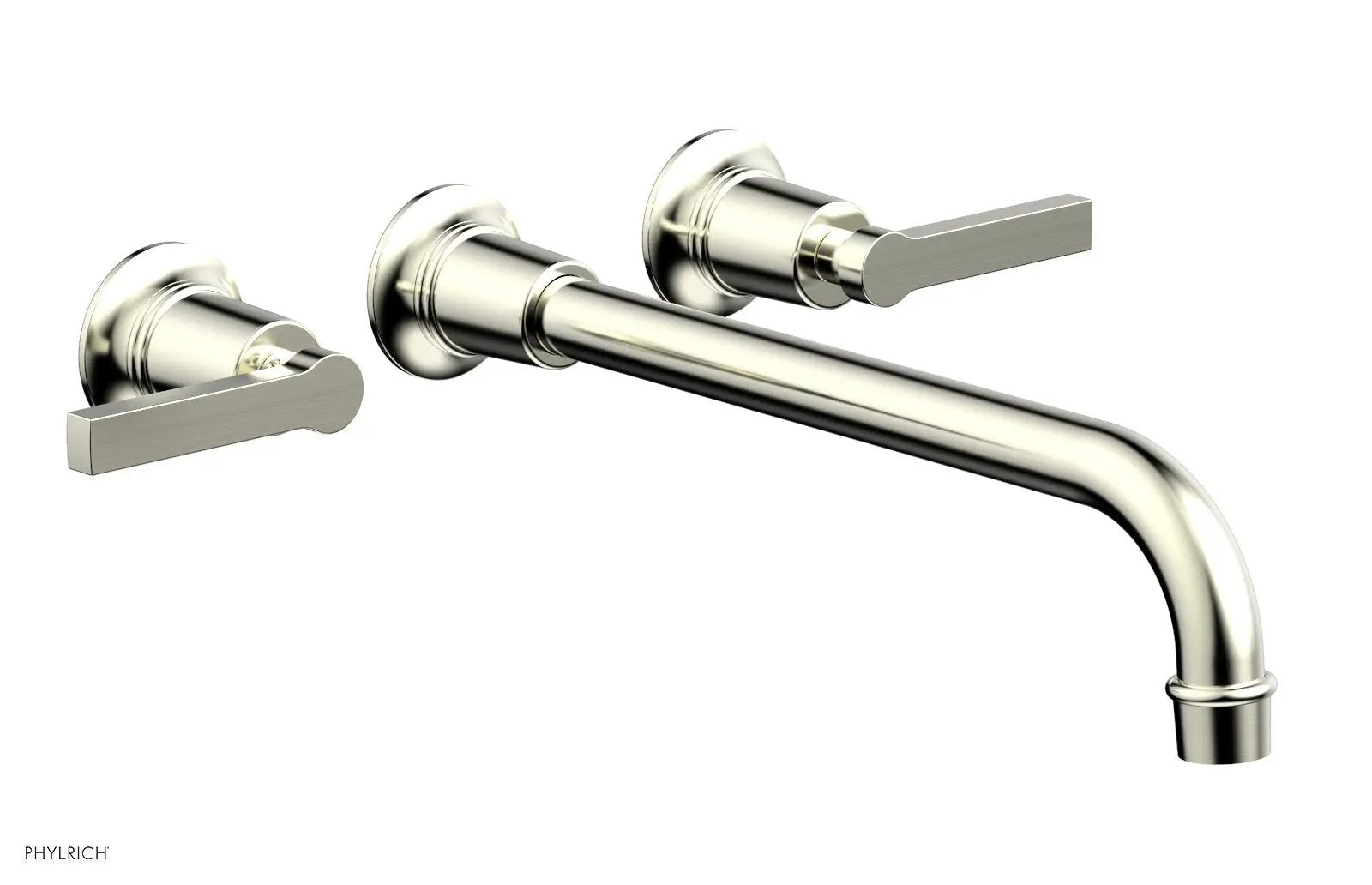 Phylrich HEX MODERN Wall Lavatory Set 12" Spout - Lever Handles by Phylrich