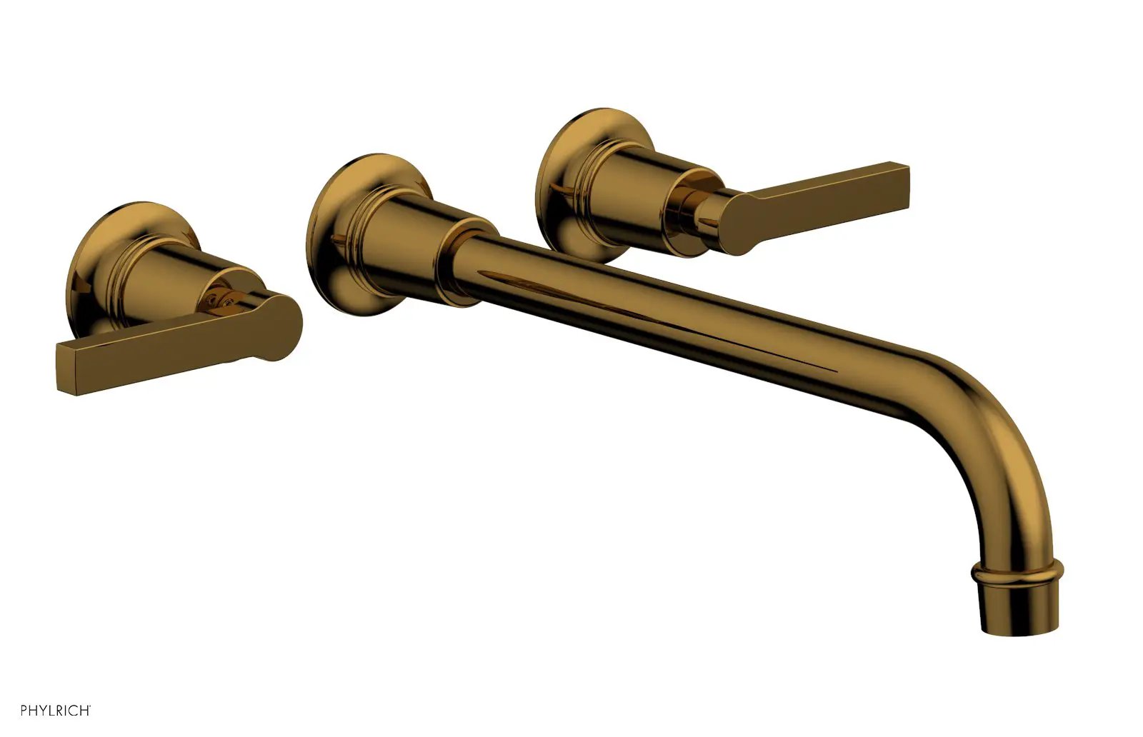 Phylrich HEX MODERN Wall Lavatory Set 12" Spout - Lever Handles by Phylrich