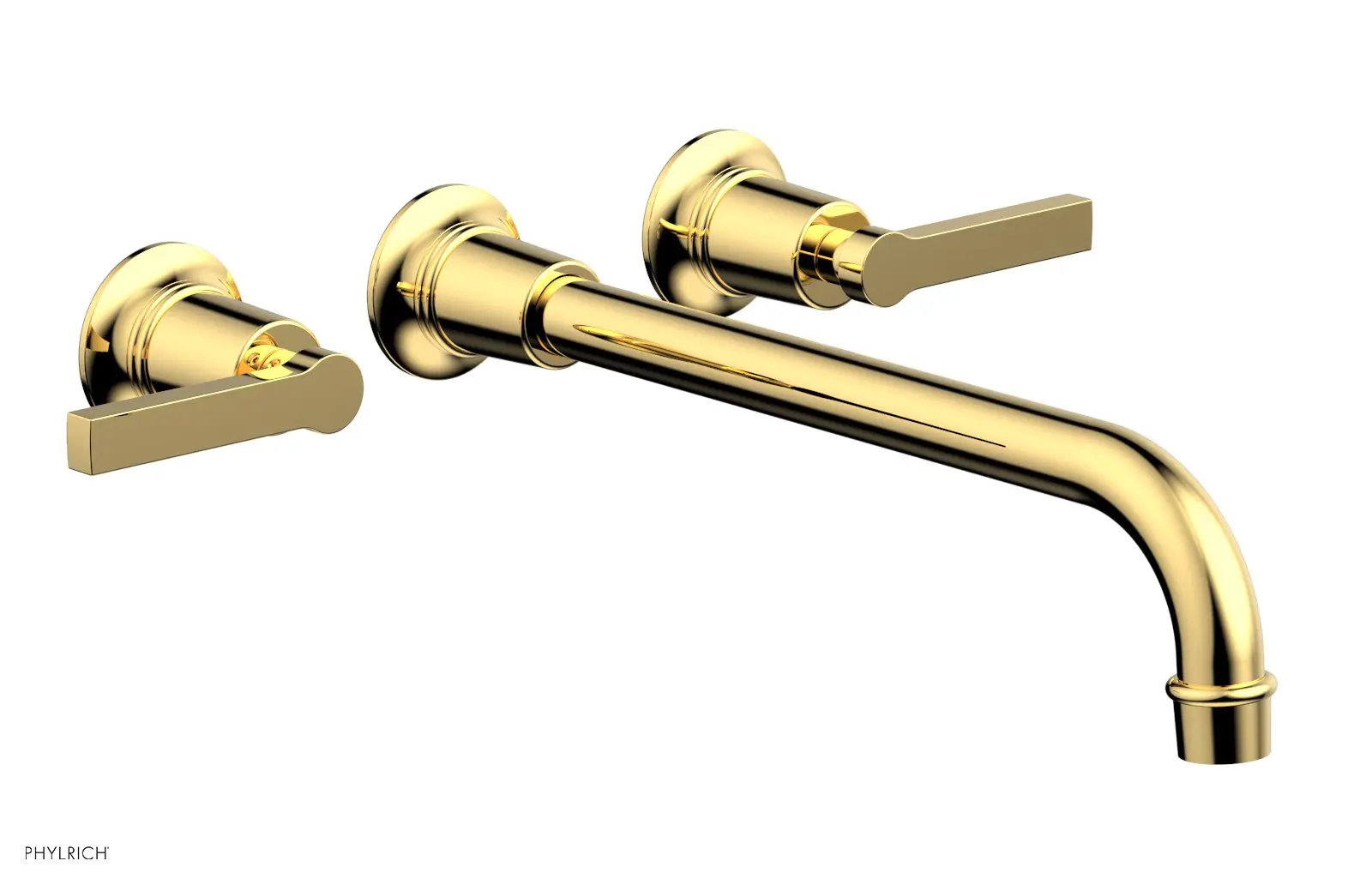 Phylrich HEX MODERN Wall Lavatory Set 12" Spout - Lever Handles by Phylrich