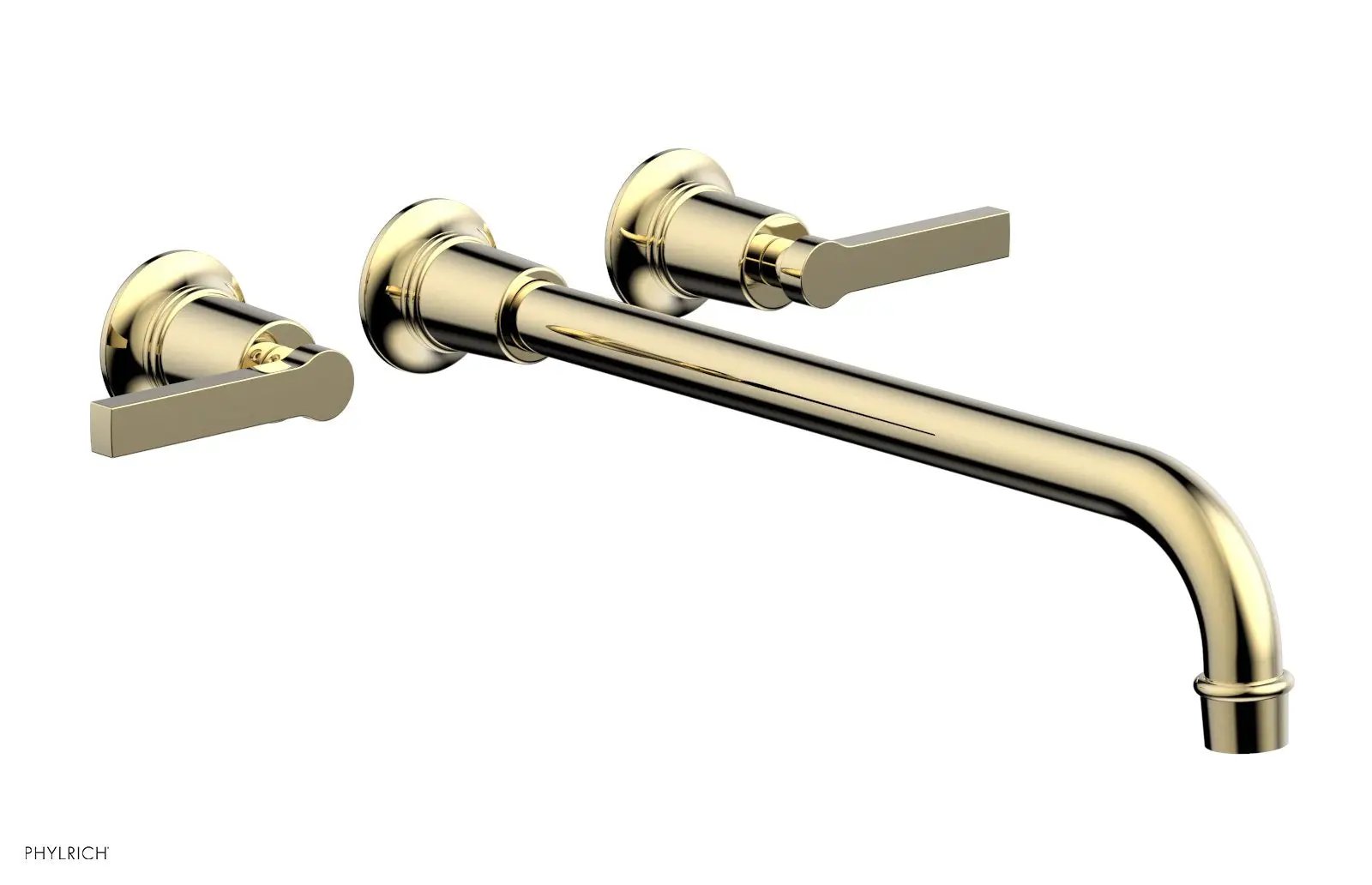 Phylrich HEX MODERN Wall Lavatory Set 14" Spout - Lever Handles by Phylrich
