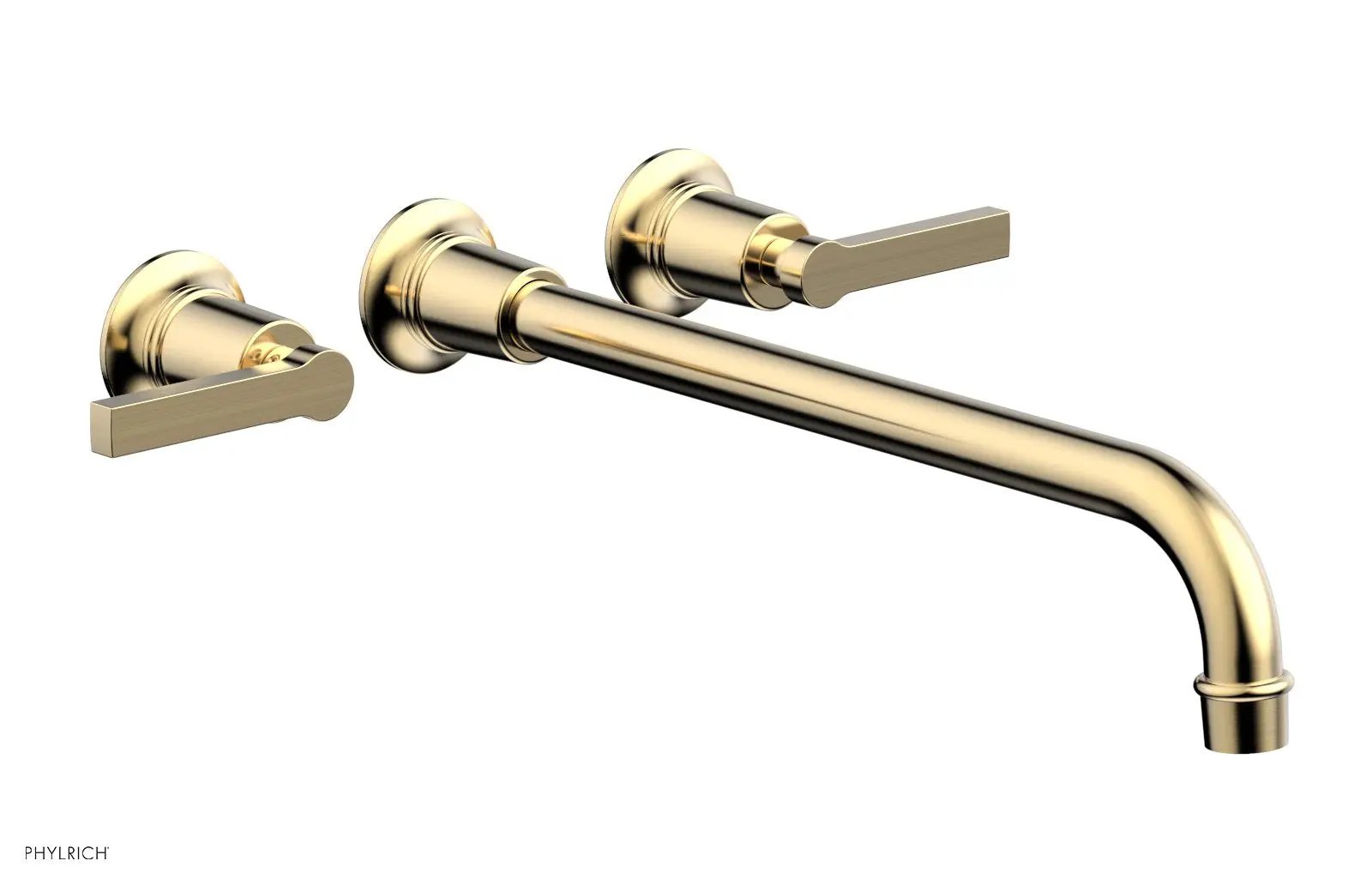 Phylrich HEX MODERN Wall Lavatory Set 14" Spout - Lever Handles by Phylrich