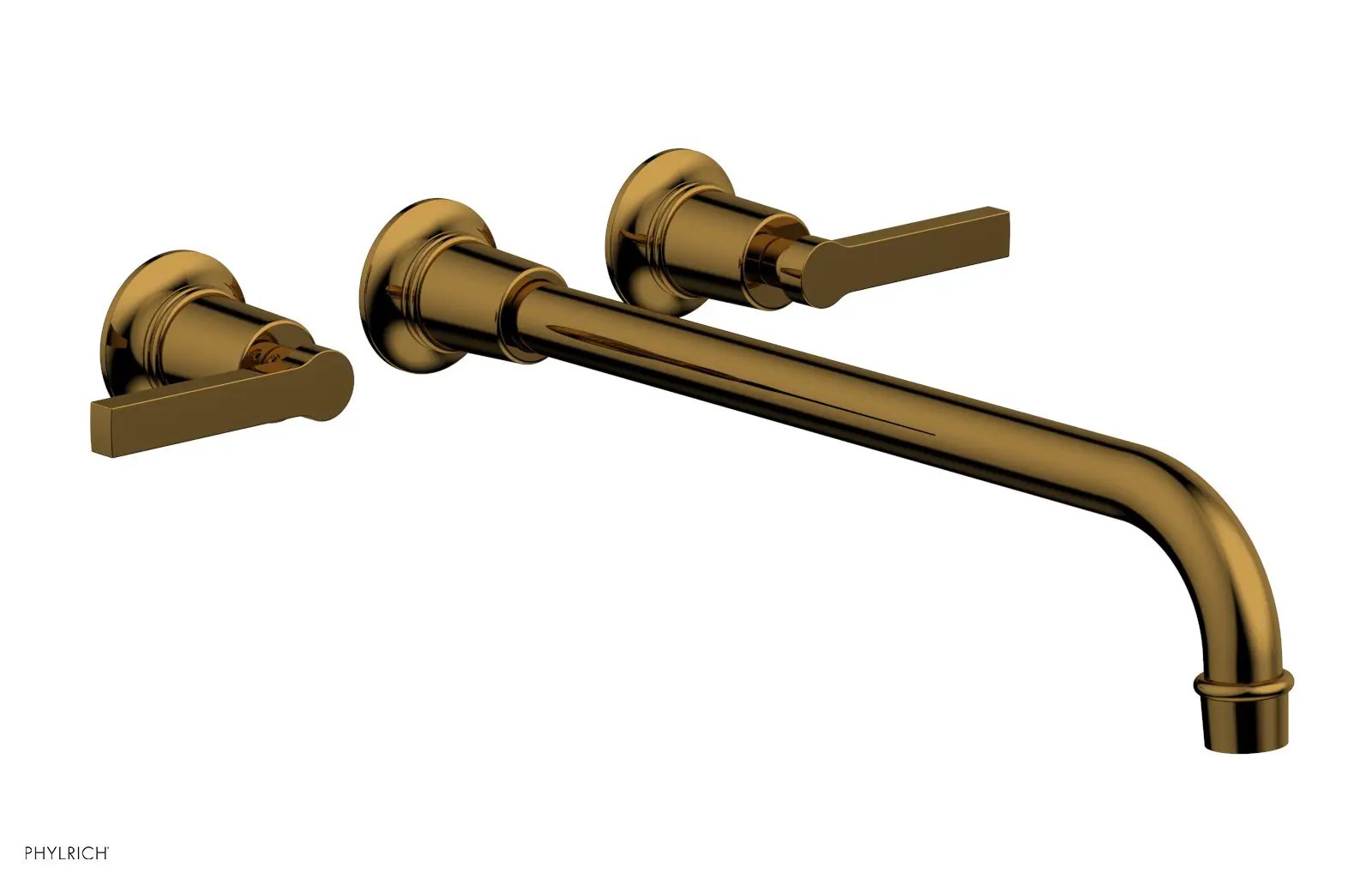 Phylrich HEX MODERN Wall Lavatory Set 14" Spout - Lever Handles by Phylrich