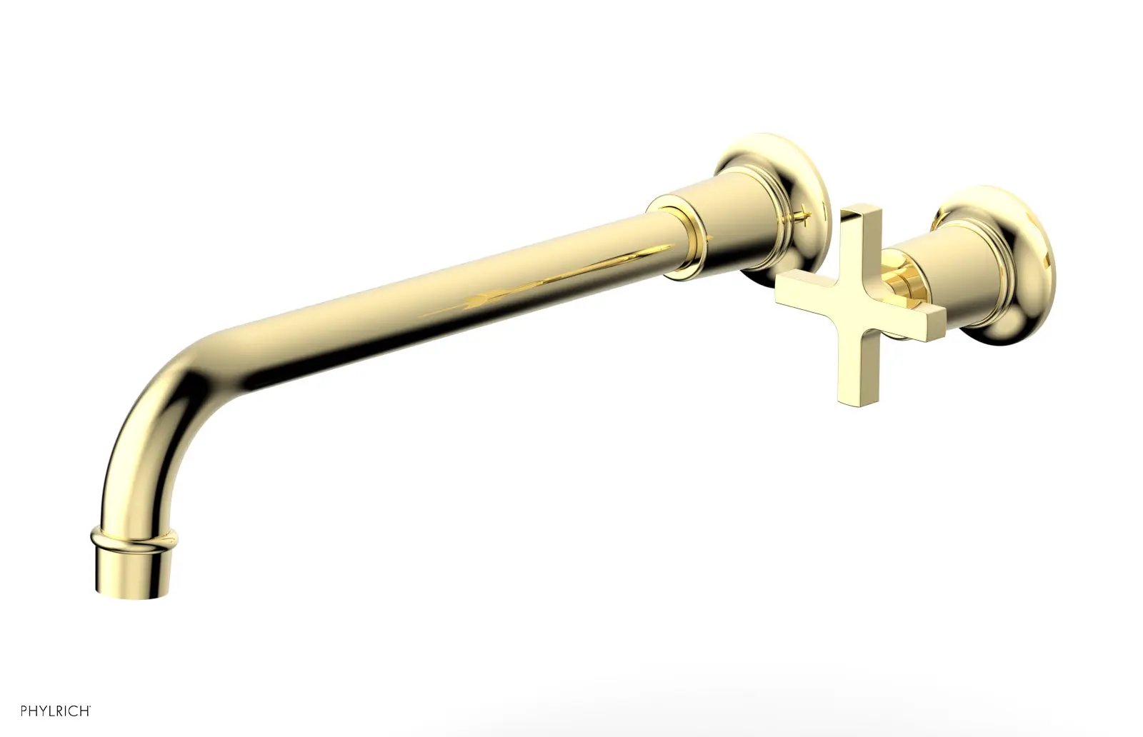 Phylrich HEX MODERN 12" Single Handle Wall Lavatory Set - Cross Handle by Phylrich