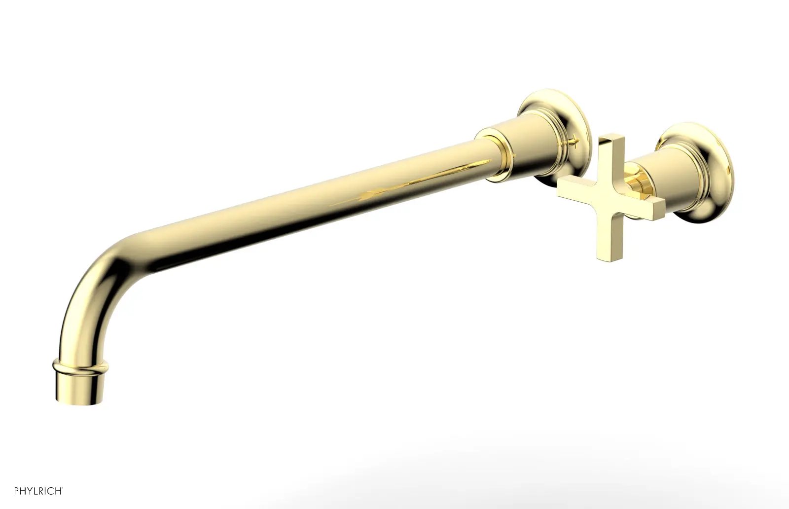 Phylrich HEX MODERN 14" Single Handle Wall Lavatory Set - Cross Handle by Phylrich