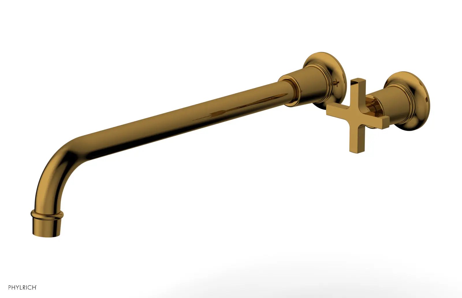 Phylrich HEX MODERN 14" Single Handle Wall Lavatory Set - Cross Handle by Phylrich