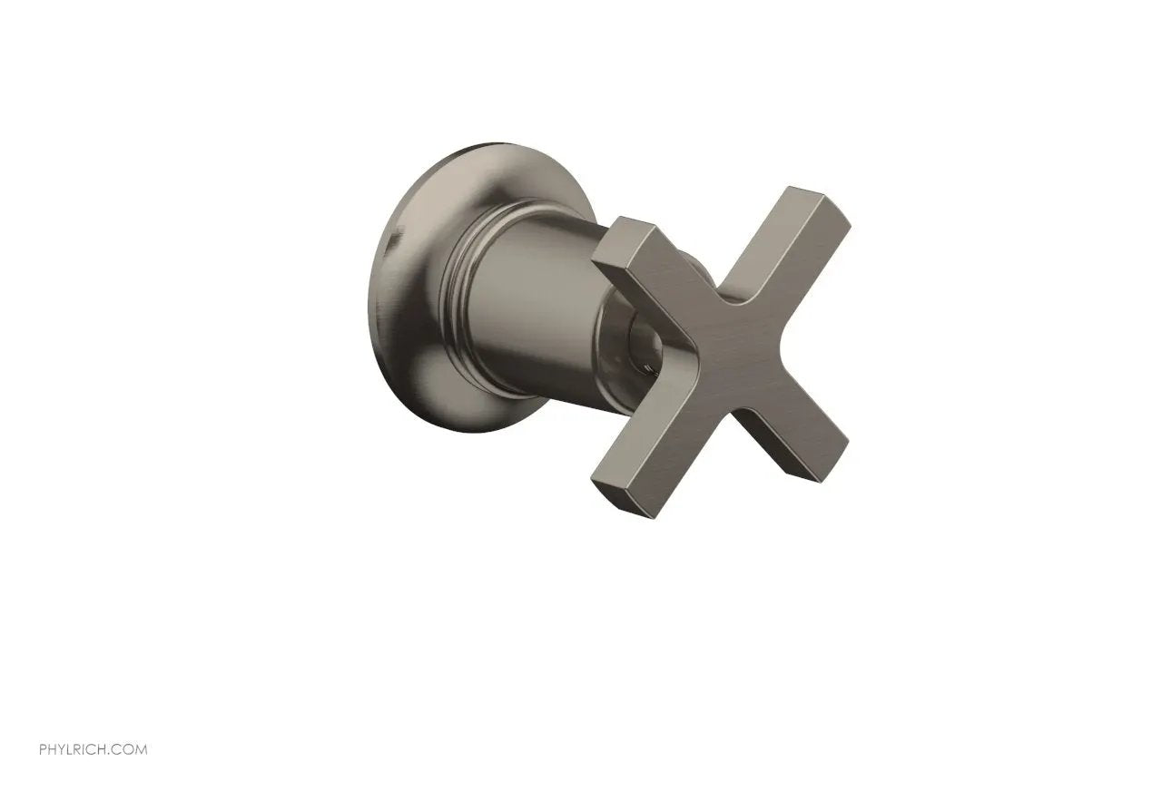 Phylrich HEX MODERN Volume Control/Diverter Trim - Cross Handle by Phylrich