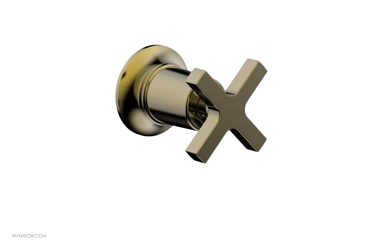 Phylrich HEX MODERN Volume Control/Diverter Trim - Cross Handle by Phylrich