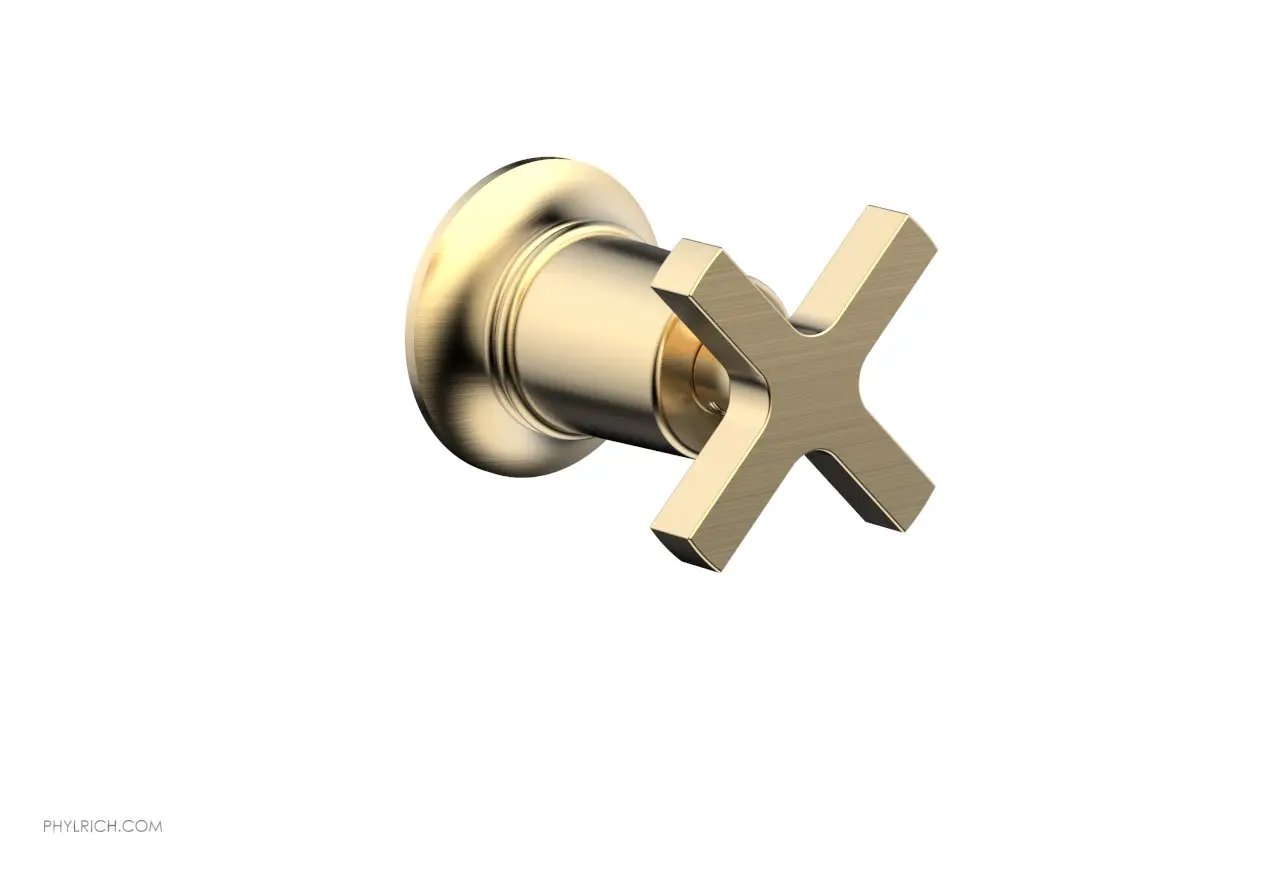 Phylrich HEX MODERN Volume Control/Diverter Trim - Cross Handle by Phylrich