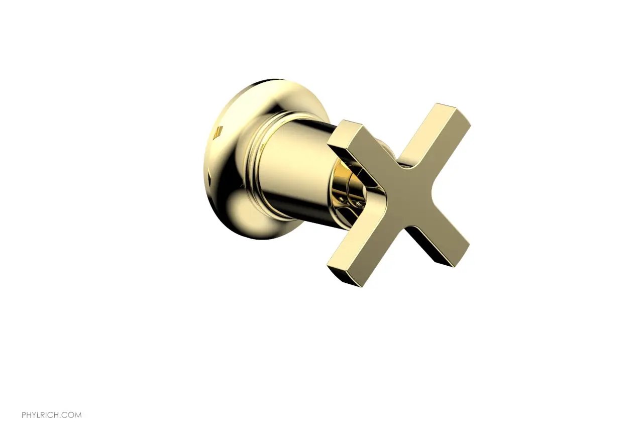 Phylrich HEX MODERN Volume Control/Diverter Trim - Cross Handle by Phylrich