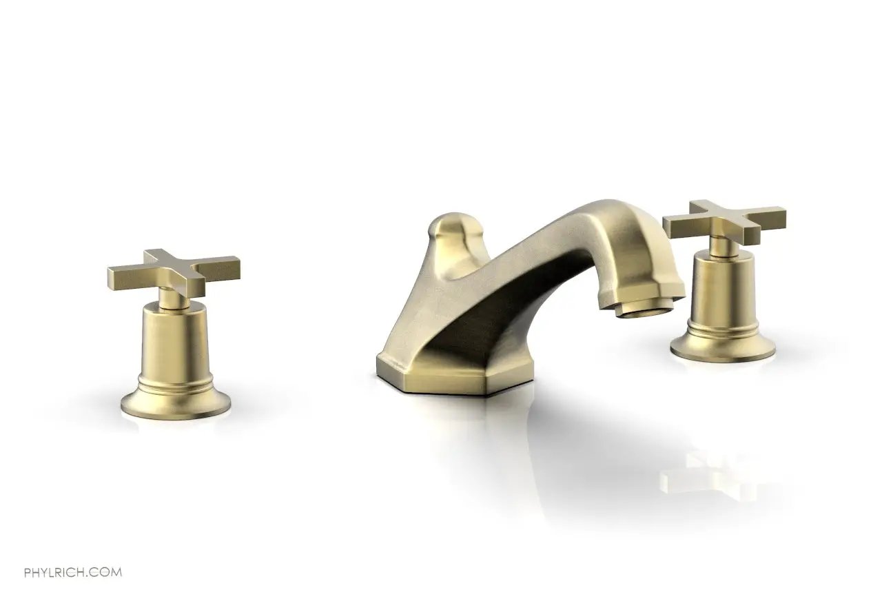 Phylrich HEX MODERN Deck Tub Set - Cross Handles by Phylrich