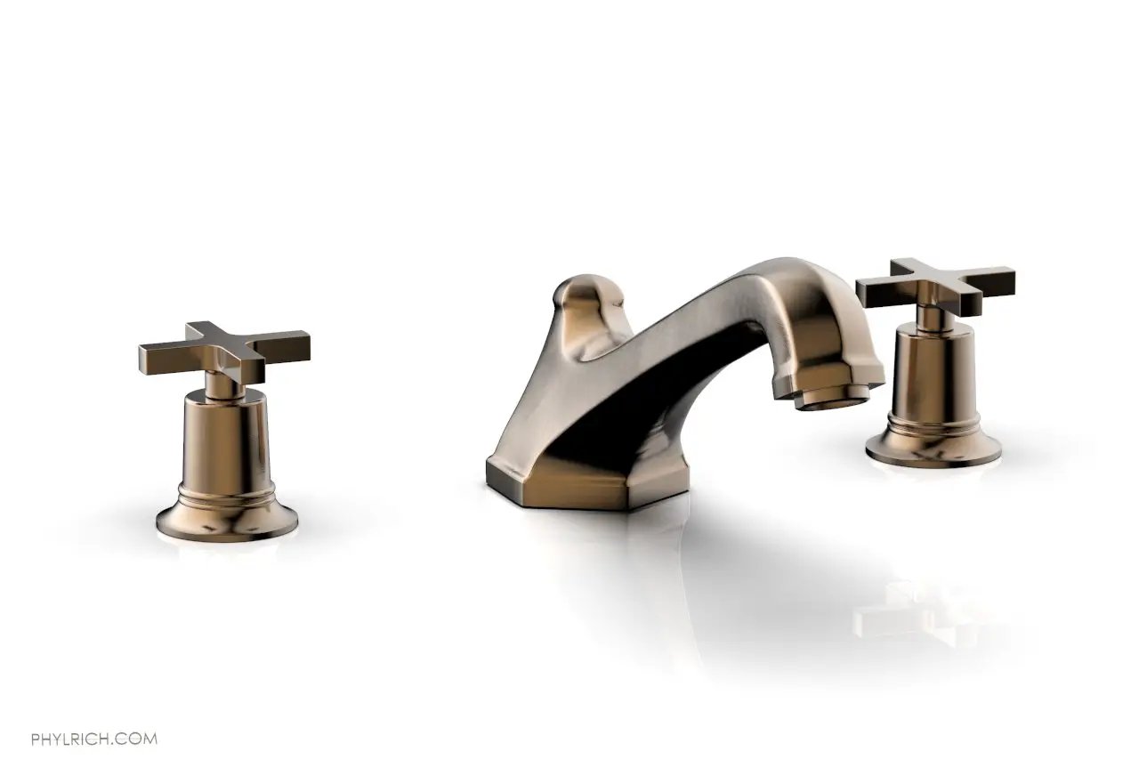 Phylrich HEX MODERN Deck Tub Set - Cross Handles by Phylrich