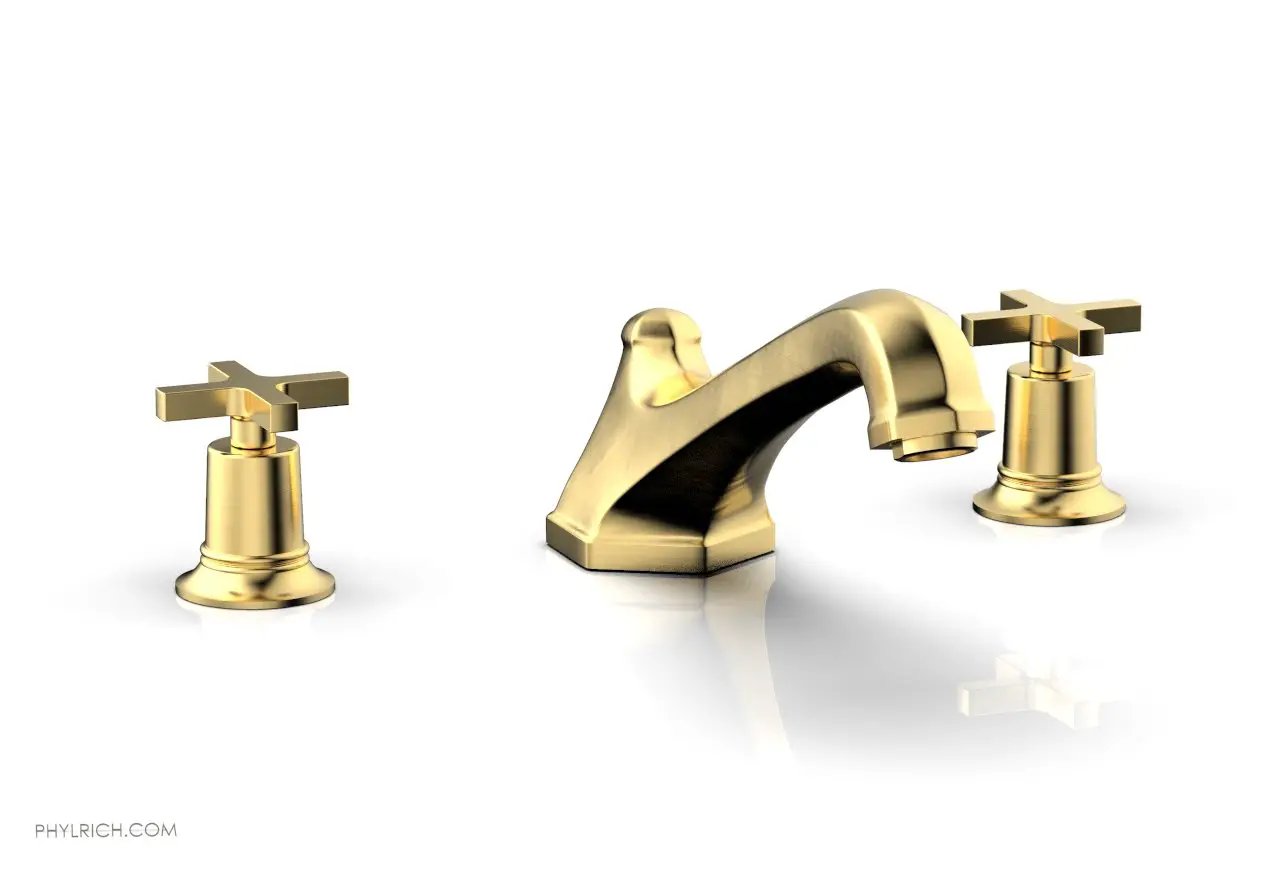 Phylrich HEX MODERN Deck Tub Set - Cross Handles by Phylrich