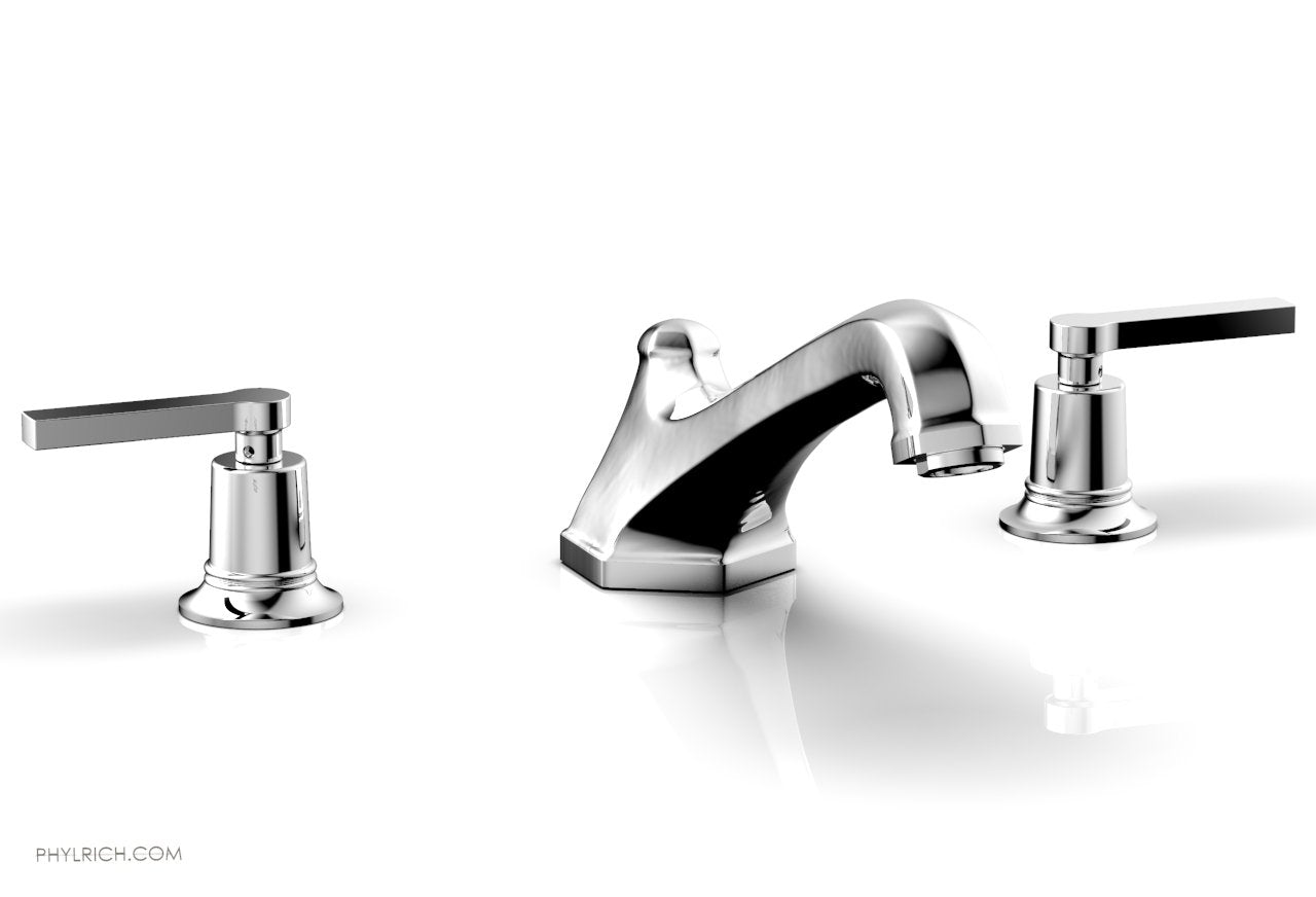 polished chrome deck tub set