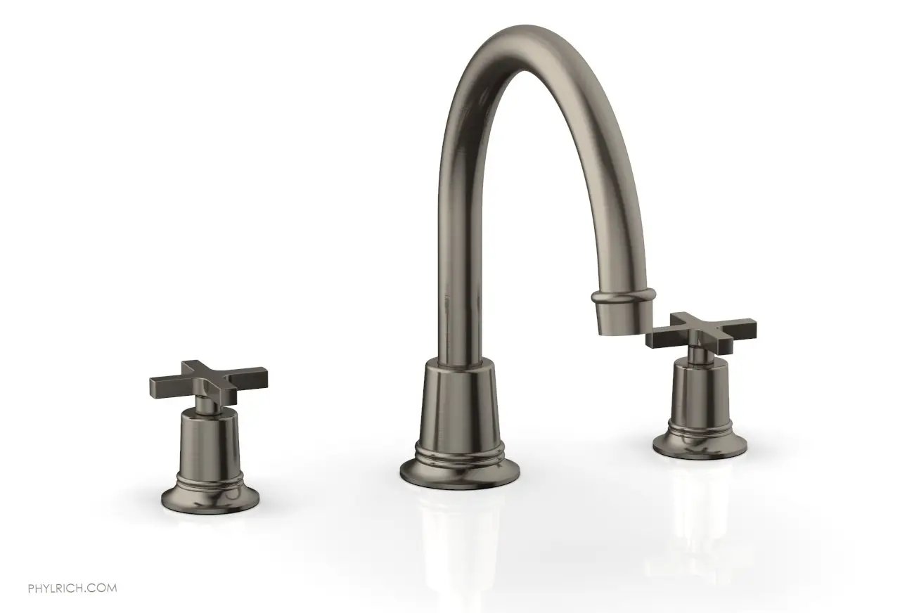 Phylrich HEX MODERN Deck Tub Set - Cross Handles by Phylrich