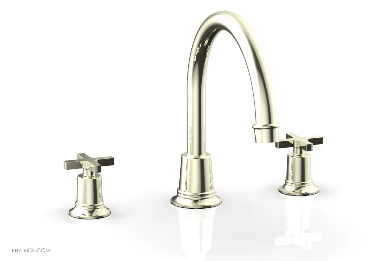 Phylrich HEX MODERN Deck Tub Set - Cross Handles by Phylrich