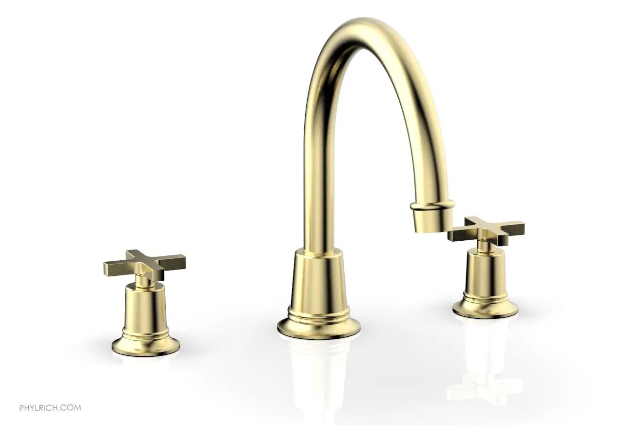 Phylrich HEX MODERN Deck Tub Set - Cross Handles by Phylrich