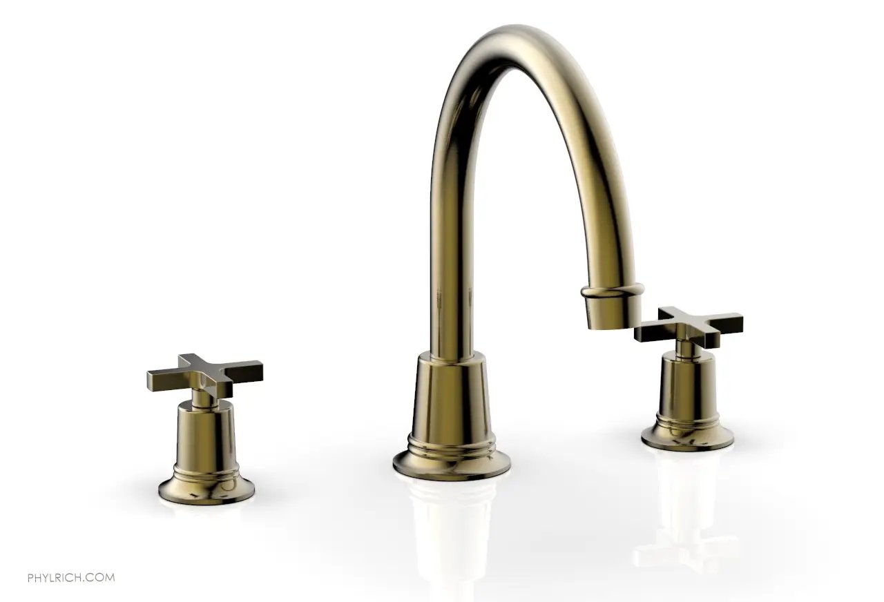 Phylrich HEX MODERN Deck Tub Set - Cross Handles by Phylrich