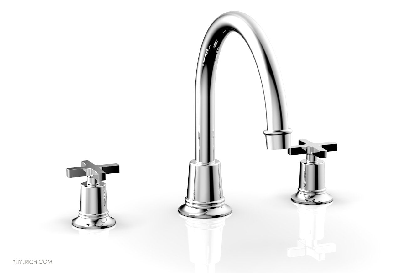 polished chrome deck tub set