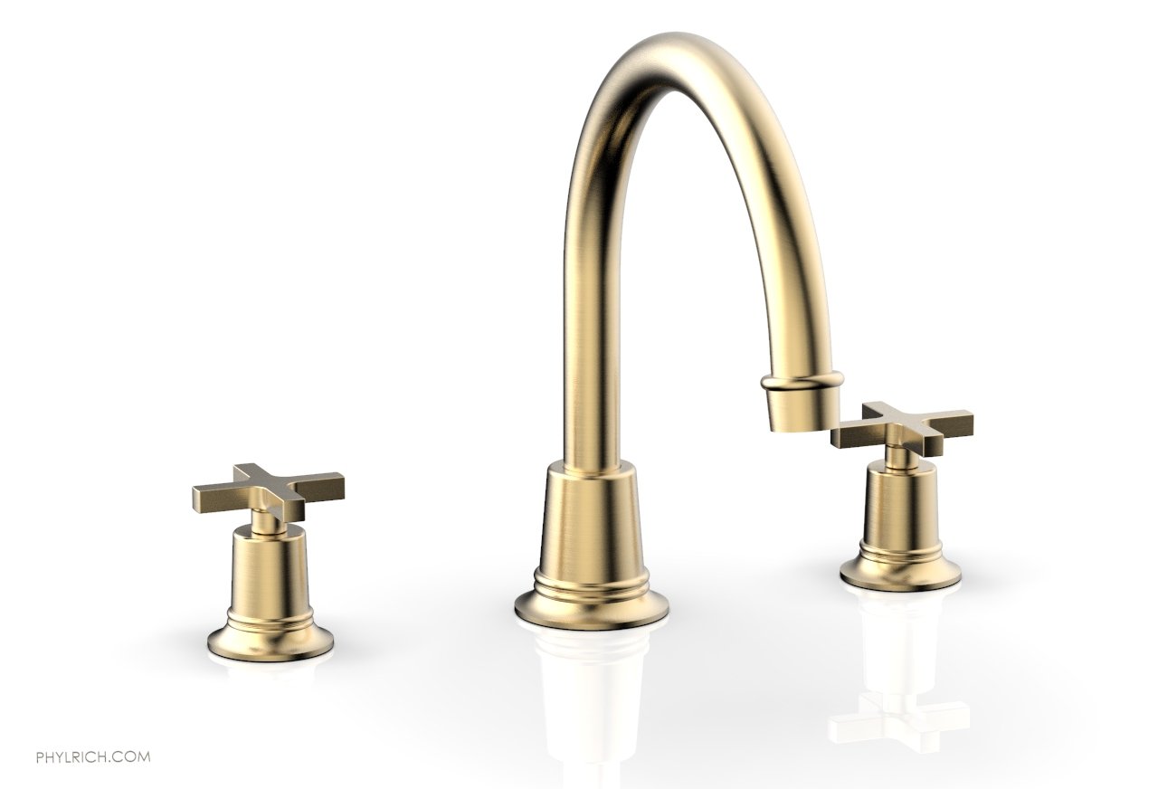 Phylrich HEX MODERN Deck Tub Set - Cross Handles by Phylrich