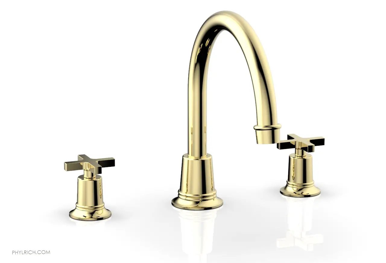 Phylrich HEX MODERN Deck Tub Set - Cross Handles by Phylrich