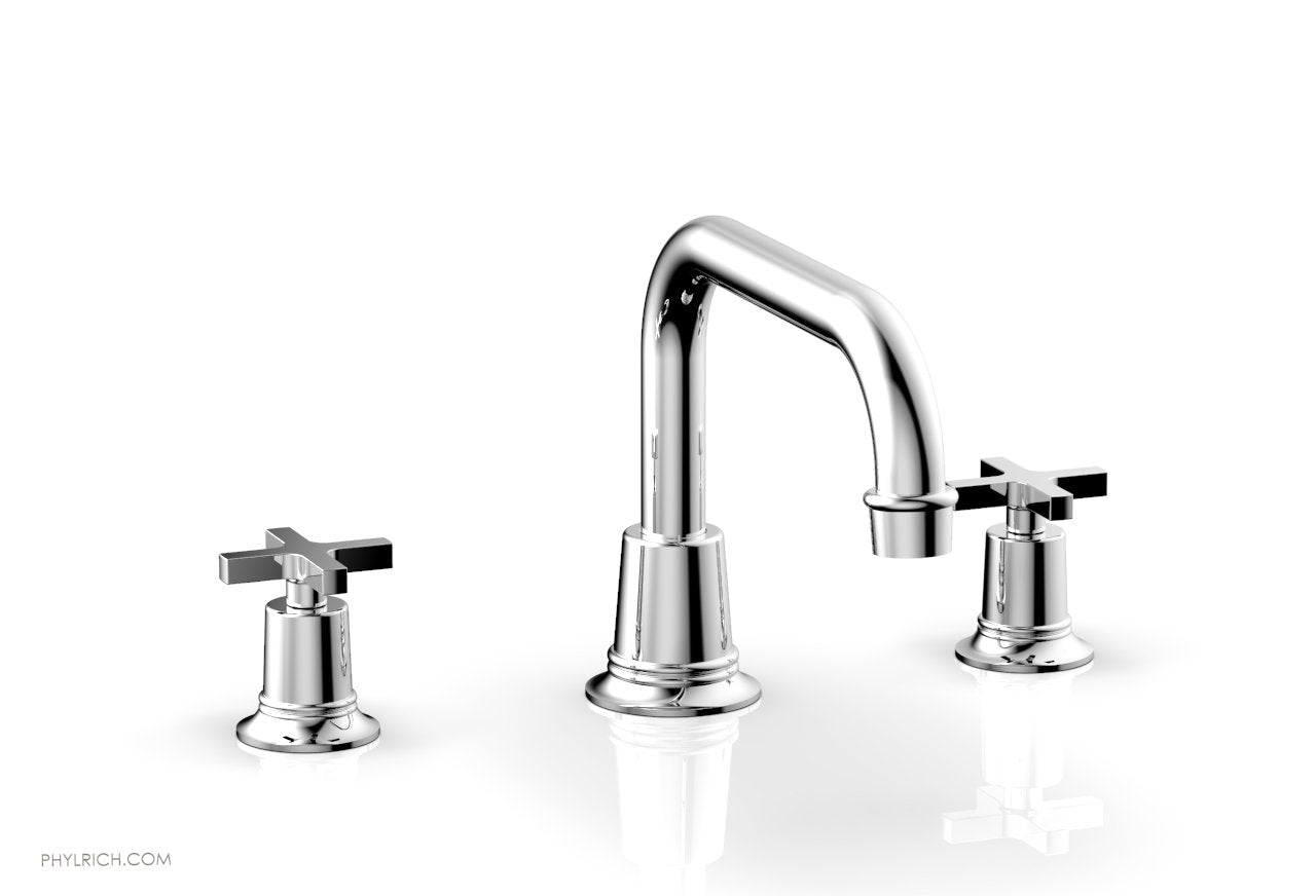 polished chrome deck tub set