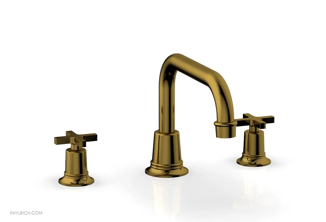 Phylrich HEX MODERN Deck Tub Set - Cross Handles by Phylrich