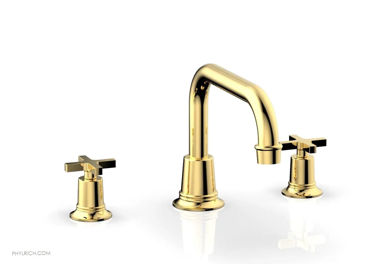 Phylrich HEX MODERN Deck Tub Set - Cross Handles by Phylrich