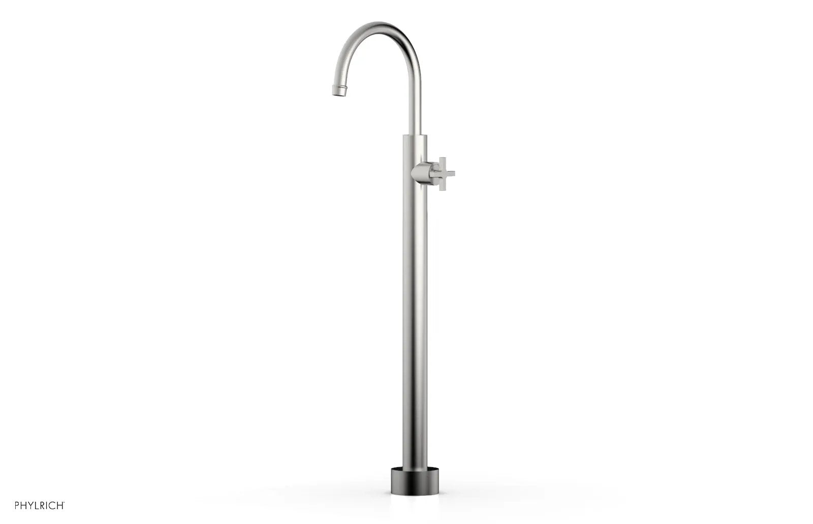 Phylrich HEX MODERN Tall Floor Mount Tub Filler - Cross Handle by Phylrich