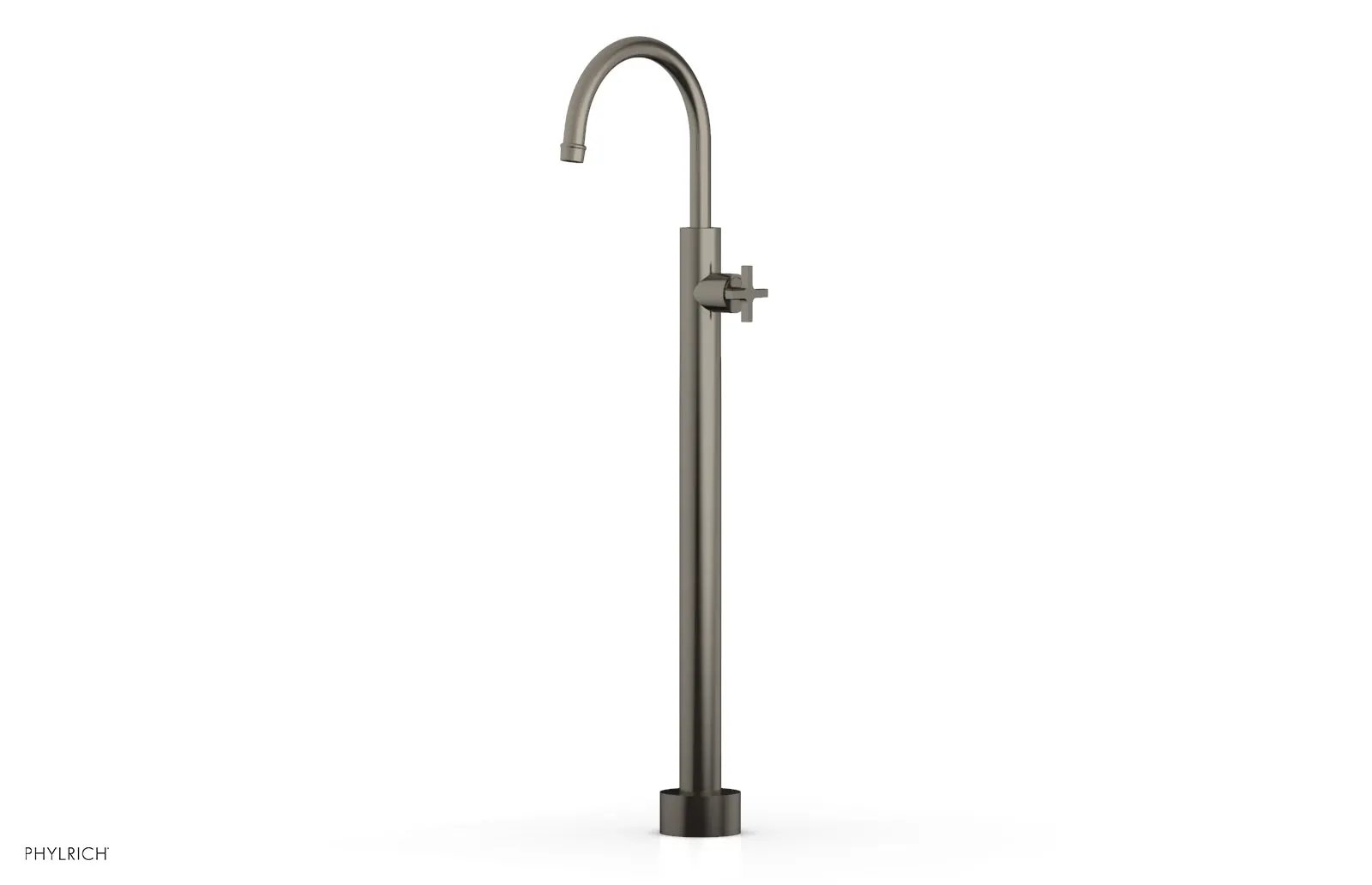 Phylrich HEX MODERN Tall Floor Mount Tub Filler - Cross Handle by Phylrich