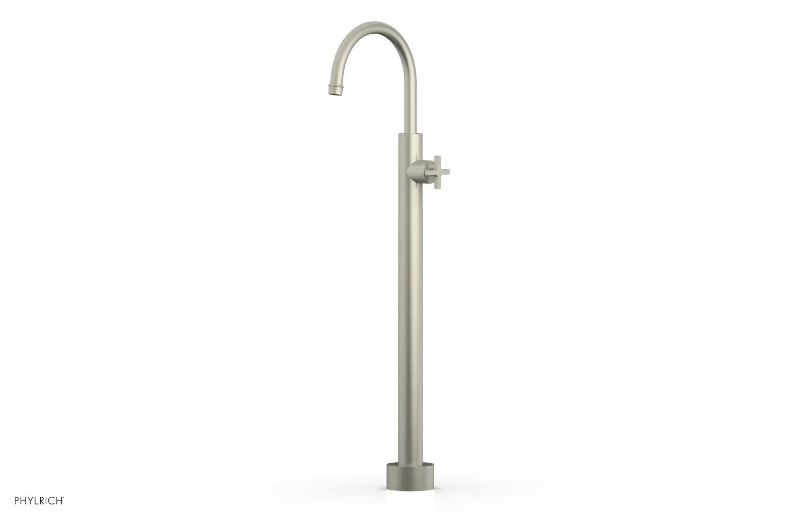 Phylrich HEX MODERN Tall Floor Mount Tub Filler - Cross Handle by Phylrich