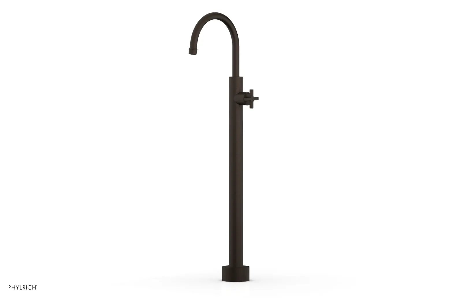 Phylrich HEX MODERN Tall Floor Mount Tub Filler - Cross Handle by Phylrich