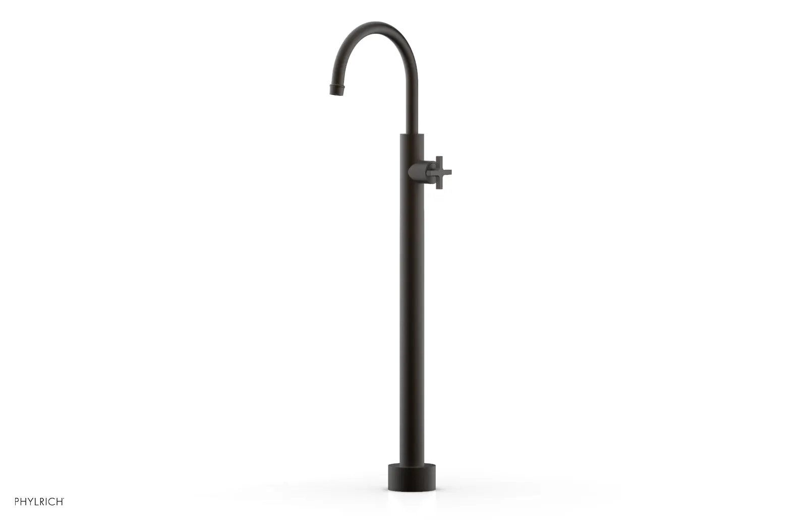 Phylrich HEX MODERN Tall Floor Mount Tub Filler - Cross Handle by Phylrich