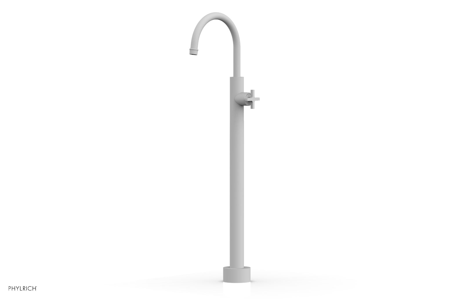Phylrich HEX MODERN Tall Floor Mount Tub Filler - Cross Handle