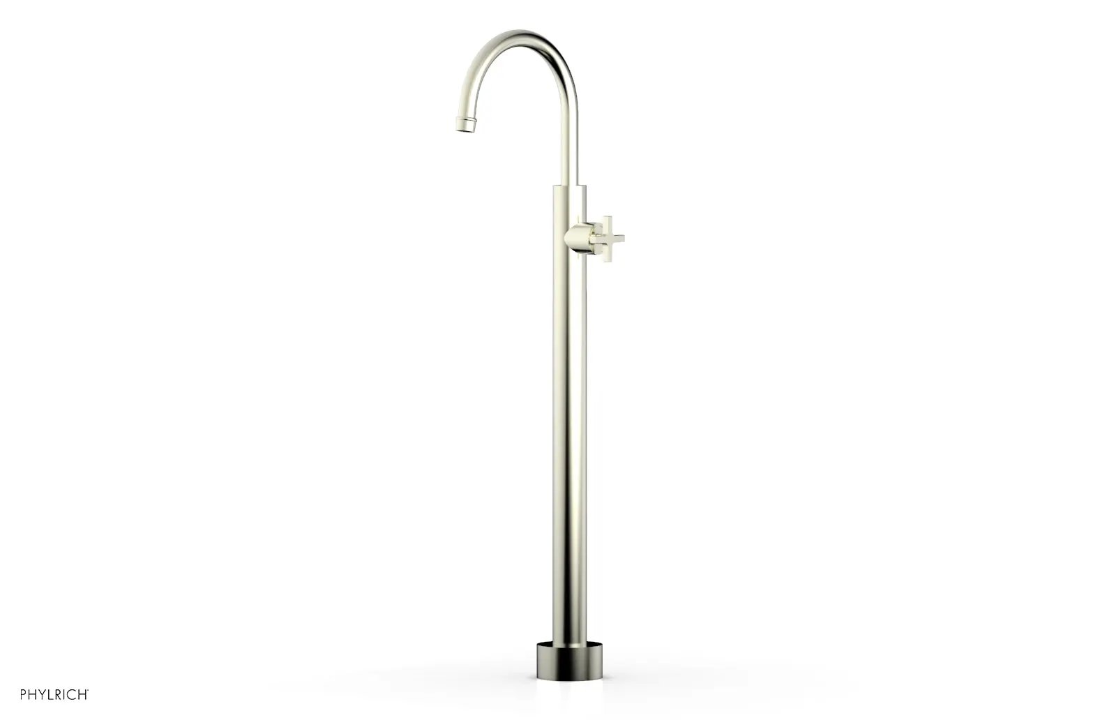 Phylrich HEX MODERN Tall Floor Mount Tub Filler - Cross Handle by Phylrich