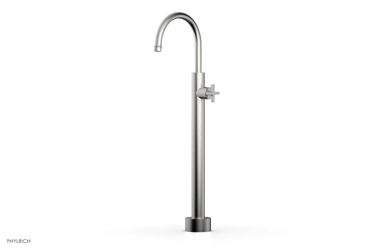 Phylrich HEX MODERN Low Floor Mount Tub Filler - Cross Handle by Phylrich