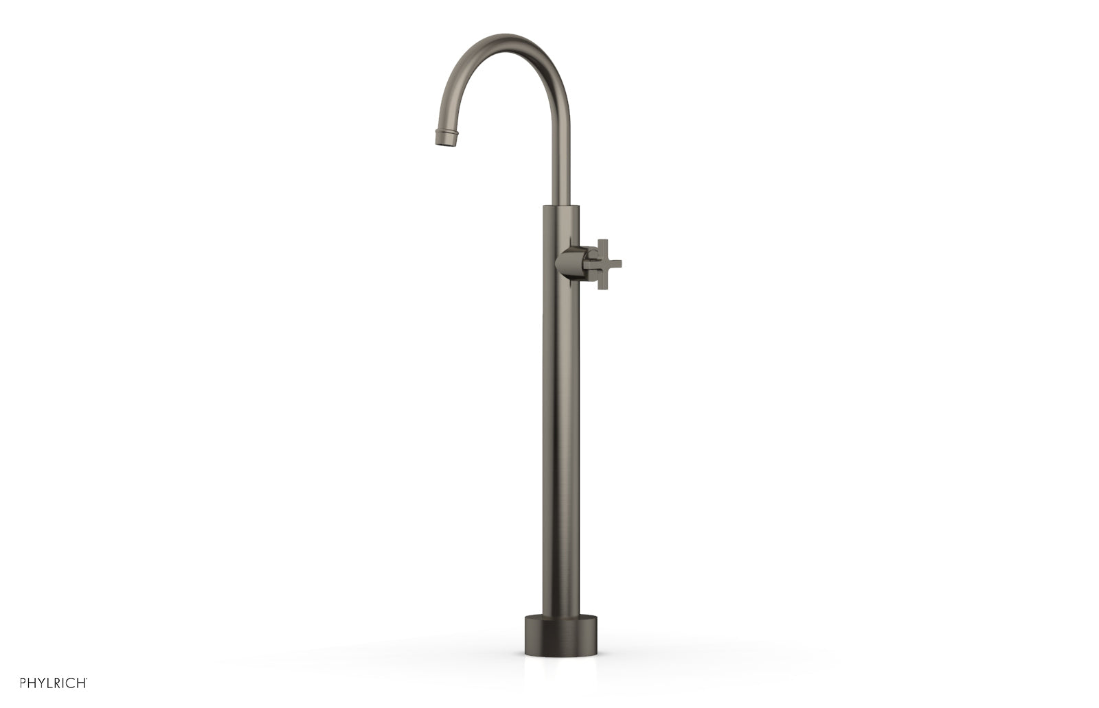 Phylrich HEX MODERN Low Floor Mount Tub Filler - Cross Handle