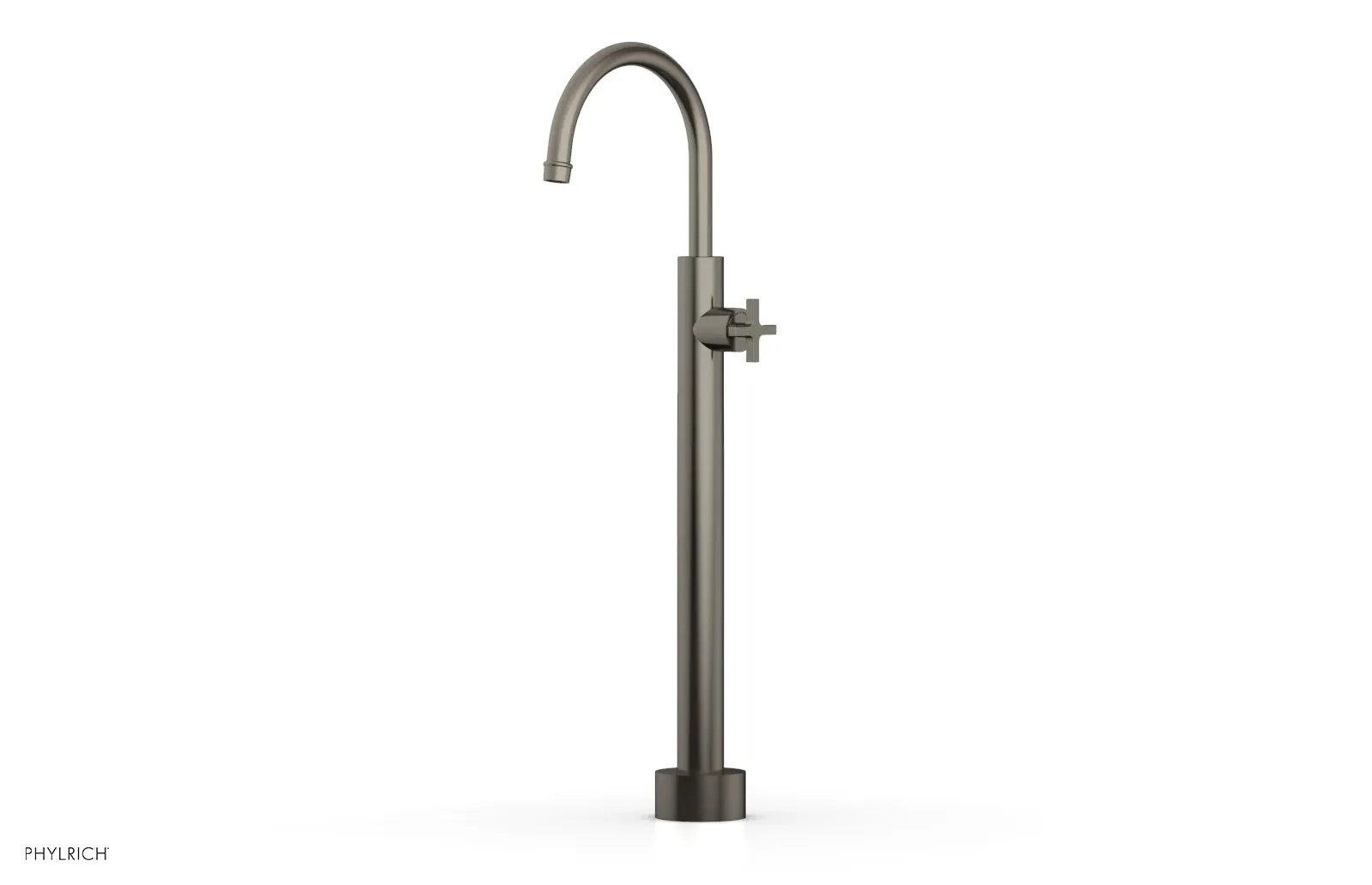 Phylrich HEX MODERN Low Floor Mount Tub Filler - Cross Handle by Phylrich