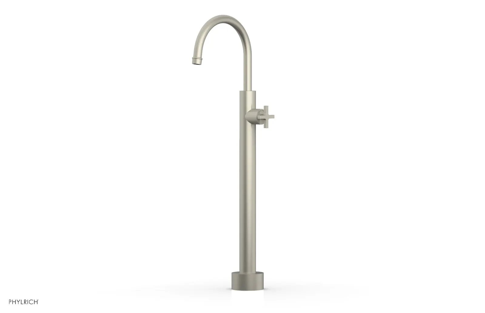Phylrich HEX MODERN Low Floor Mount Tub Filler - Cross Handle by Phylrich