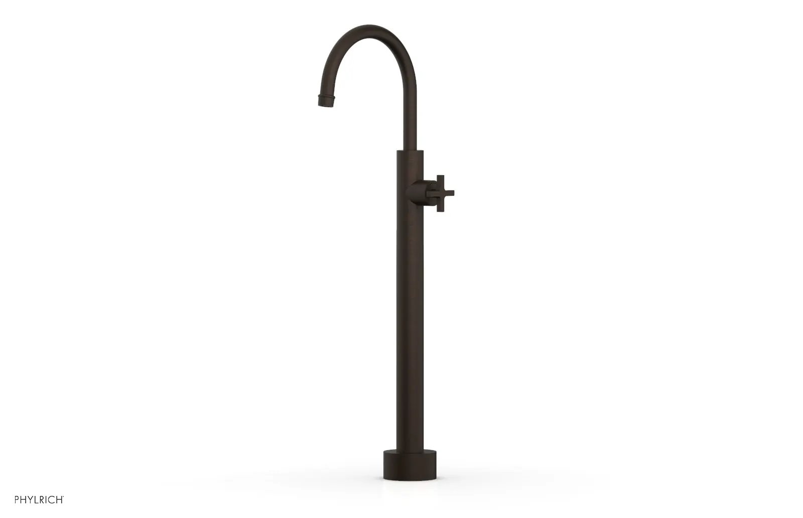 Phylrich HEX MODERN Low Floor Mount Tub Filler - Cross Handle by Phylrich
