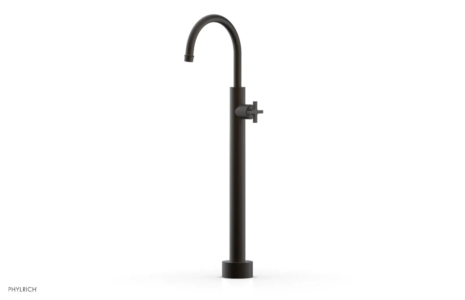 Phylrich HEX MODERN Low Floor Mount Tub Filler - Cross Handle by Phylrich