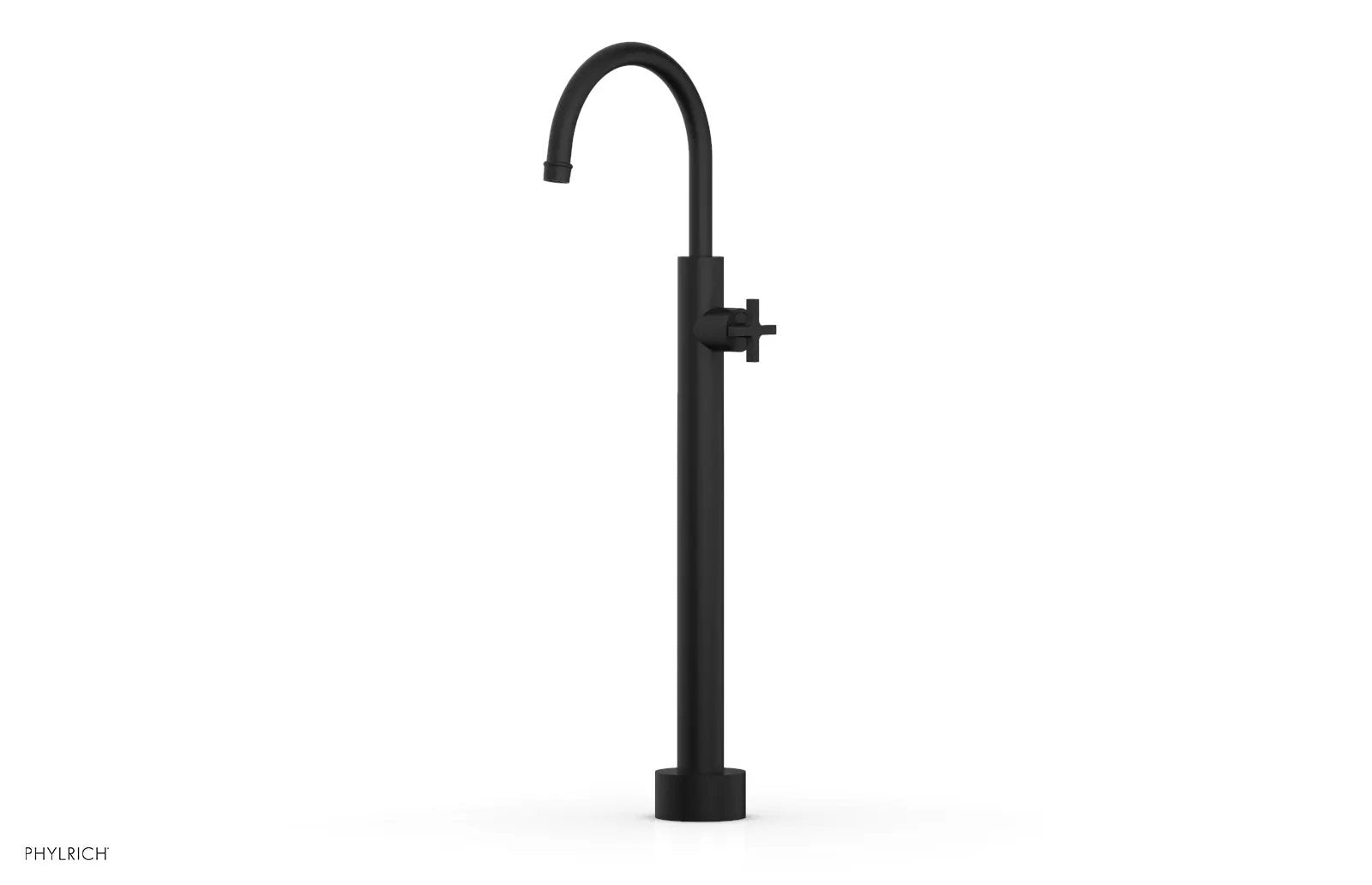 Phylrich HEX MODERN Low Floor Mount Tub Filler - Cross Handle by Phylrich