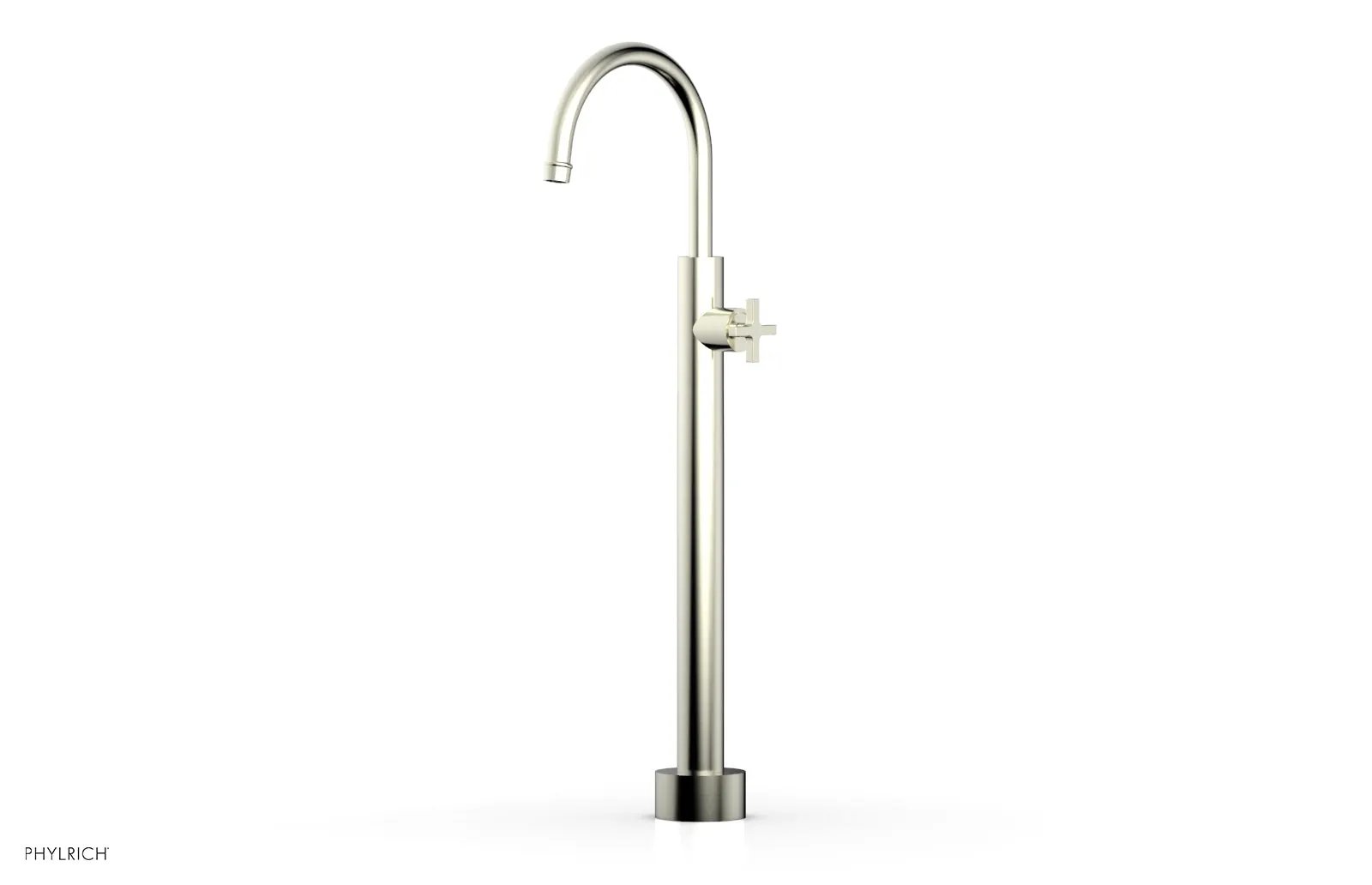 Phylrich HEX MODERN Low Floor Mount Tub Filler - Cross Handle by Phylrich