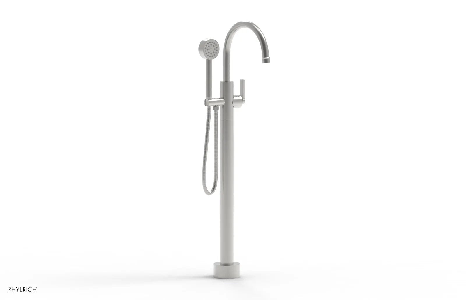 Phylrich HEX MODERN Tall Floor Mount Tub Filler - Lever Handle with Hand Shower by Phylrich