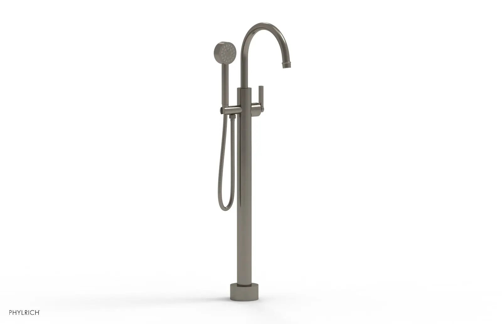 Phylrich HEX MODERN Tall Floor Mount Tub Filler - Lever Handle with Hand Shower by Phylrich