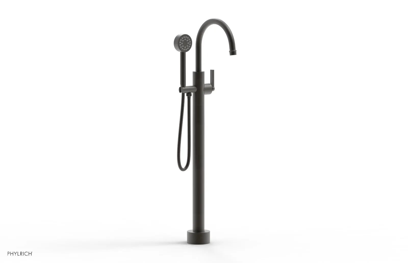 Phylrich HEX MODERN Tall Floor Mount Tub Filler - Lever Handle with Hand Shower by Phylrich