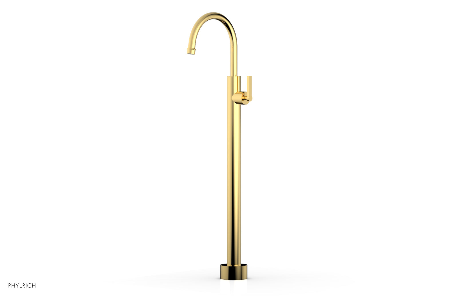 Phylrich HEX MODERN Tall Floor Mount Tub Filler - Lever Handle