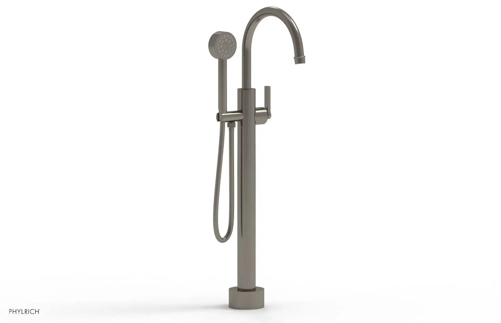 Phylrich HEX MODERN Low Floor Mount Tub Filler - Lever Handle with Hand Shower by Phylrich